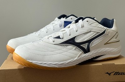 MIZUNO Tischtennisschuhe Wave Drive 9 Unisex Weiß Navy Gold 81GA220514