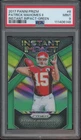 2017 Panini Prizm Instant Impact Green 8 Patrick Mahomes II RC Rookie Mint PSA 9
