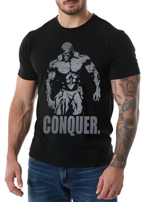 CONQUER Ronnie Coleman Gym Shirt Gym Workout  Weightlifting Bodybuilding MMA Tee