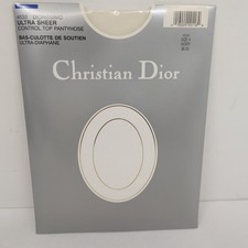 Christian Dior 4533 Diorissimo Ultra Sheer Control Top Pantyhose Size 4 Ivory