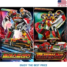 K TOY Metal Cardbot S BLASTRAIN & FLAMENOVA Red Transforming Robots Car Set 2025