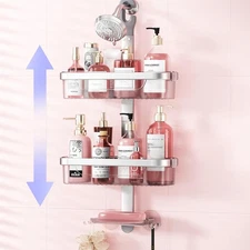 LAMU 3-Tier Hanging Shower Caddy Rustproof Organizer Over Showerhead Hooks