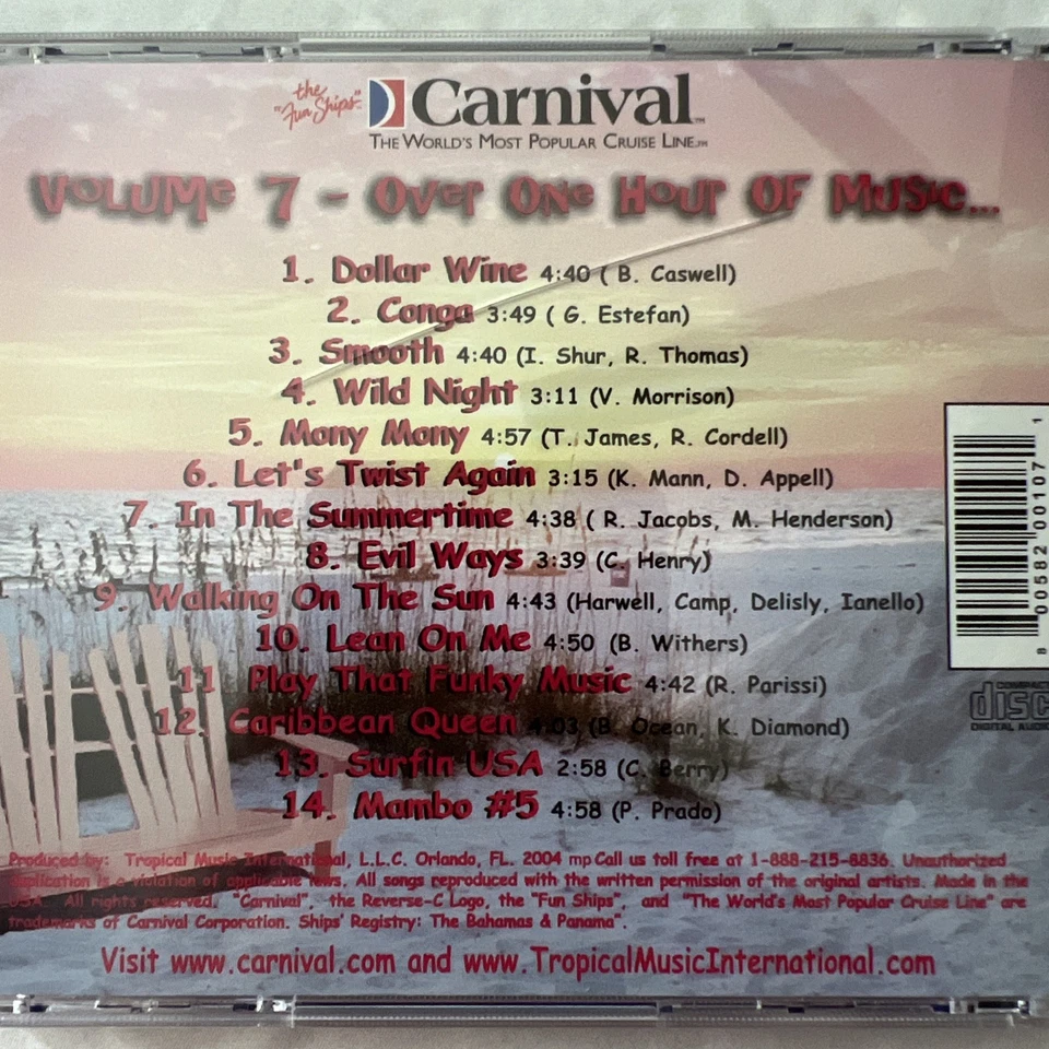 2006 Carnival Cruises Steel Drum Band Collection Vol 7 Hot Tropical Party CD Foto 2 de 4
