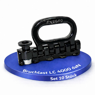 Vierfach Fitting Airlineschiene Endbeschlag Endfitting 10 Stück 4000daN klappbar