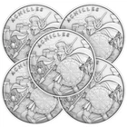 Lot of 5 - 1 Troy oz Achilles Design .999 Fine Silver Round