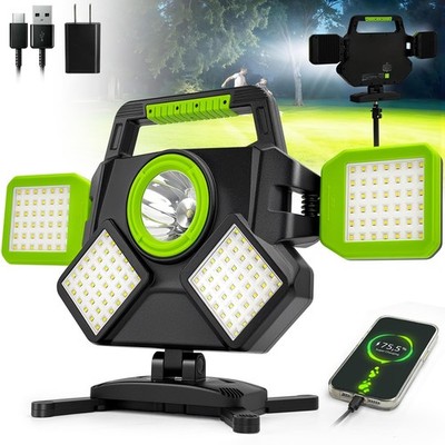 SYLSTAR 55W Rechargeable Work Light, 5000LM Magnetic Green 