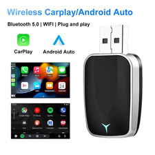 2-in-1 Wired to Wireless CarPlay Adapter /Android Auto Adapter Plug  Play US