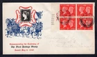 GB 1940 FDC Cover Stamp Centenary Penny Black Maltese Cross Cachet; Inscription