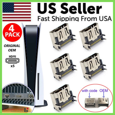 4 Pack OEM HDMI Port Connector Socket Replacement For Sony PlayStation 5 PS5 USA