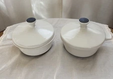 2 Vintage FRIS EDAM HOLLAND MCM Serving Bowls Individual Casserole Lid Handle