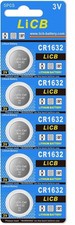 5 PACK FRESH LONG LIFE CR1632 ECR1632 1632 3V Lithium Coin Battery