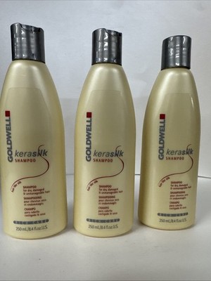 3 x Goldwell Kerasilk Care Shampoo For Dry, Damaged & Unmanageable Hair 8.4oz.