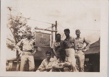 WW2 Photo U.S. Army Soldiers Group Camp The Out Post Pacific War