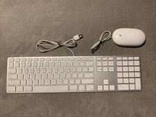 Apple White Aluminum USB Wired Keyboard A1243 and Apple wired Mouse A1152 Tested