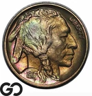 1917 Buffalo Nickel, Lovely Rainbow Toner, Gorgeous Eye-Appealing Gem BU++