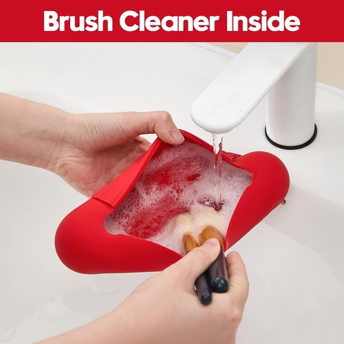 Silicone Makeup Brush Holder,Travel Makeup Brush Bag Case, Makeup Brush Organ... - Picture 4 of 7