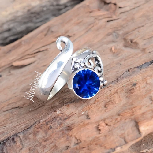 Faceted Tanzanite Gemstone 925 Sterling Silver Ring Beautiful Collection Jewelry