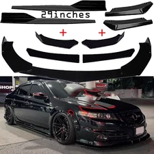 For Acura TLX Aspec Gloss Front Bumper Spoiler Body Kit+Side Skirt+Rear Lip