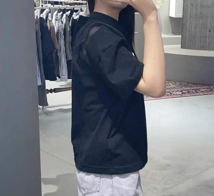 SACAI X NIKE T shirt maglietta patchwork pizzo girocollo stampata lettera fortuna Sacai nuova