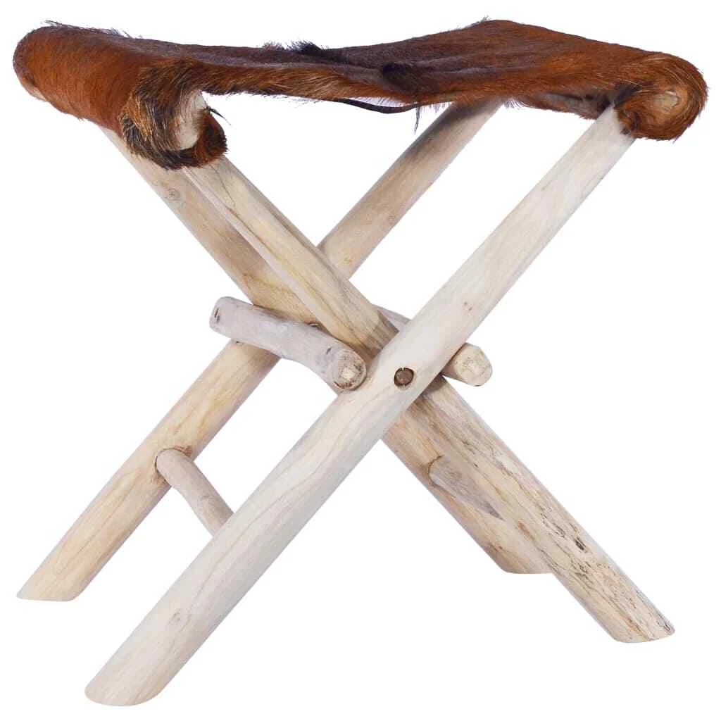 Foldable cheap leather stool