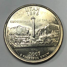 2007 D - Utah  Statehood Quarter Dollar Coin