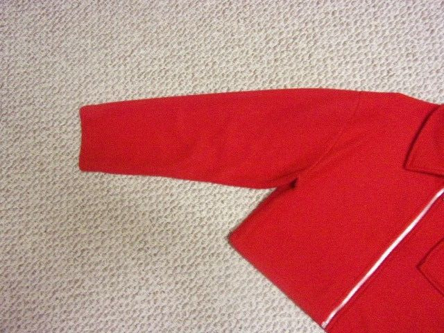In Charge Red Fleece Jacket Cropped Juniors Medium - image 3