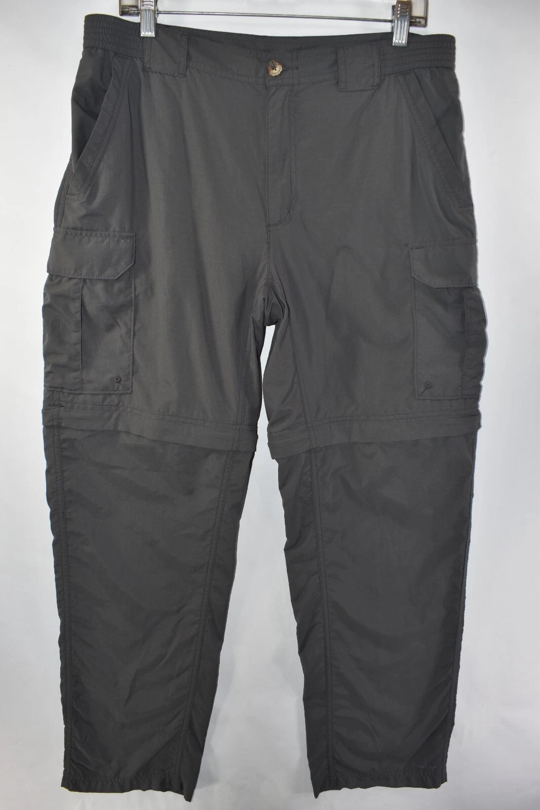Columbia GRT Convertible Hiking Nylon Pants Mens Size M Medium Gray Meas. 34x31