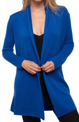 Balldiri 100% Kaschmir Damen Langarm Schalkragen Long Strickjacke 4-fädig