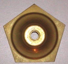 Lampenschirm-Abdeckkappe, Pentagon, 5-eckig, messing, 80 mm