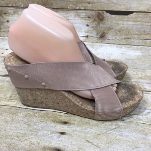 rose gold cork wedges