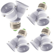 4PC E27 1 to 2 LED Light Lamp Bulb Adapter Convert Split Splitter Base Socket HO