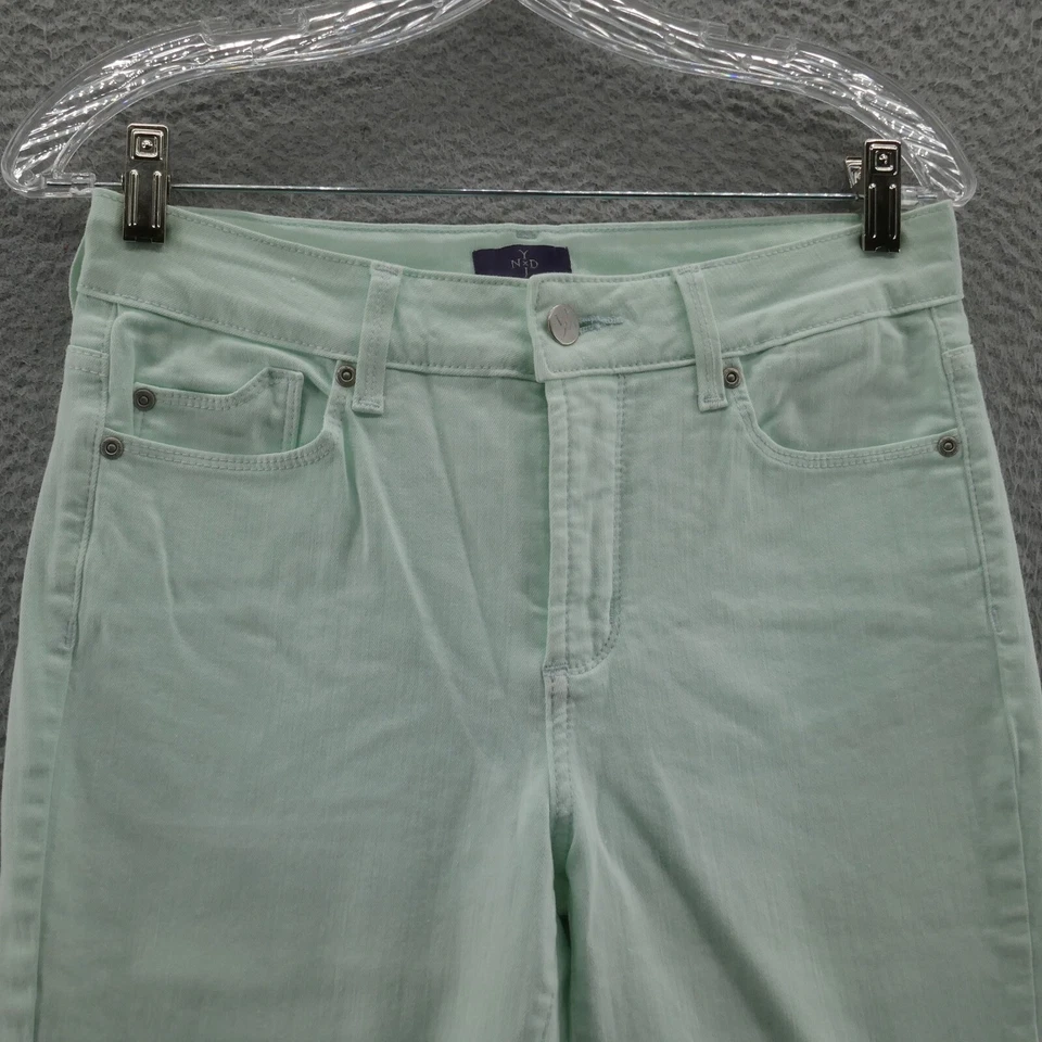 Not Your Daughters Women Slim Straight Ankle Jeans 6 Mint Green Mid Rise NYDJ - Image 3 of 4