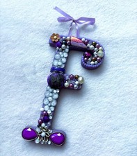   LETTER F INITIAL F DECOR PURPLE WALL DECOR  