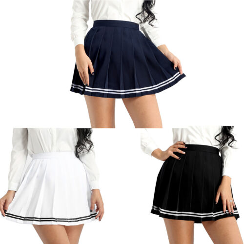 Uniforme scolaire jupe taille haute écolière minijupe uniforme jupes à carreaux sexy - Photo 1/37