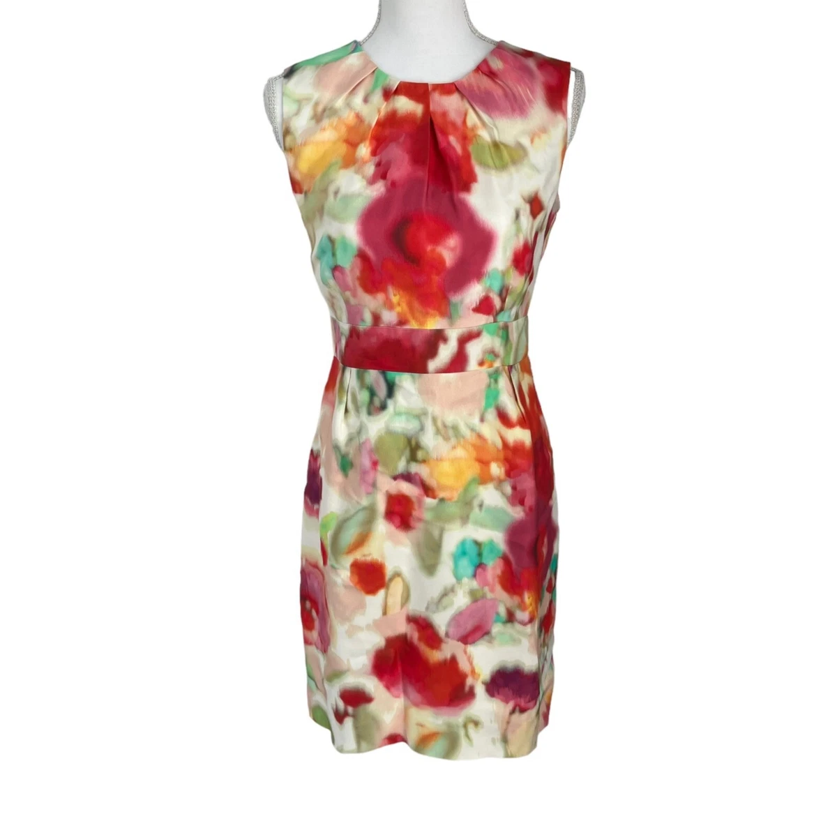 Kate Spade Pink Watercolor Sheath Floral Dress 6 Women s Spring