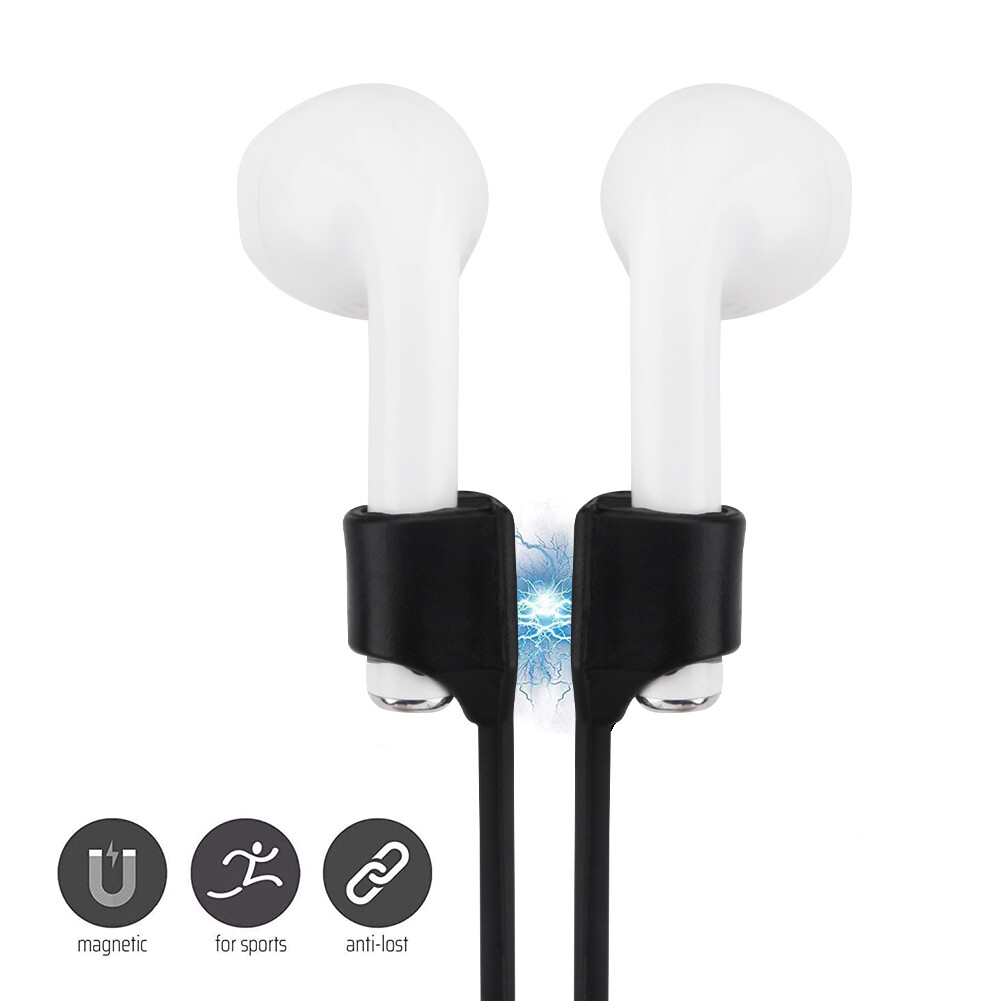 Cordino Anti-Smarrimento Per AirPods E Auricolari Wireless - 2 Pezzi Da 70cm In Silicone, Nero E Bianco - Foto 8