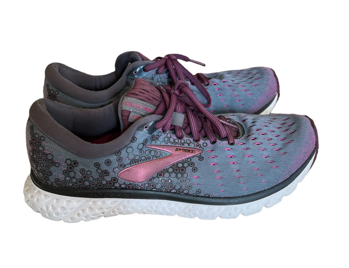 Brooks Running Shoes Glycerin 17 Ebony Wild Aster Fig Women s Sz