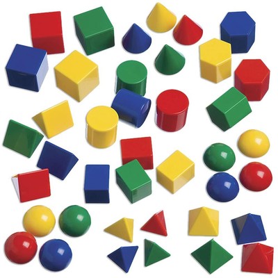 edxeducation Mini Geometric Solids - Set of 40 - 3D Shapes for Math &... 