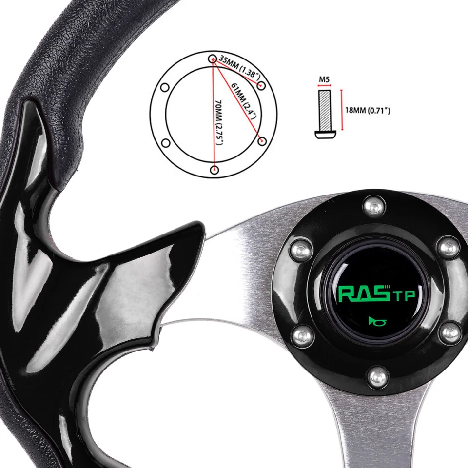 12.5IN Steering Wheel+Quick Release+Hub Adapter For Mitsubishi Lancer Galant - Изображение 3 из 4