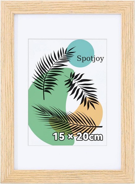 Spotjoy Fotorahmen 15X20 Cm Eiche Rahmen Passepartout Acrylglas Mdf-Holz-image