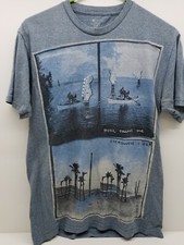 Metro Tees Music Follows Me Wherever I Go T Shirt Size Small Blue