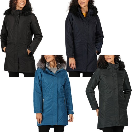 Regatta Womens Lexis Waterproof Insulated Parka Coat Jacket - Black - Size 12