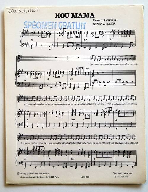 Partition vintage sheet music PINKIES : Hou Mama * 70's Disco Noé Willer