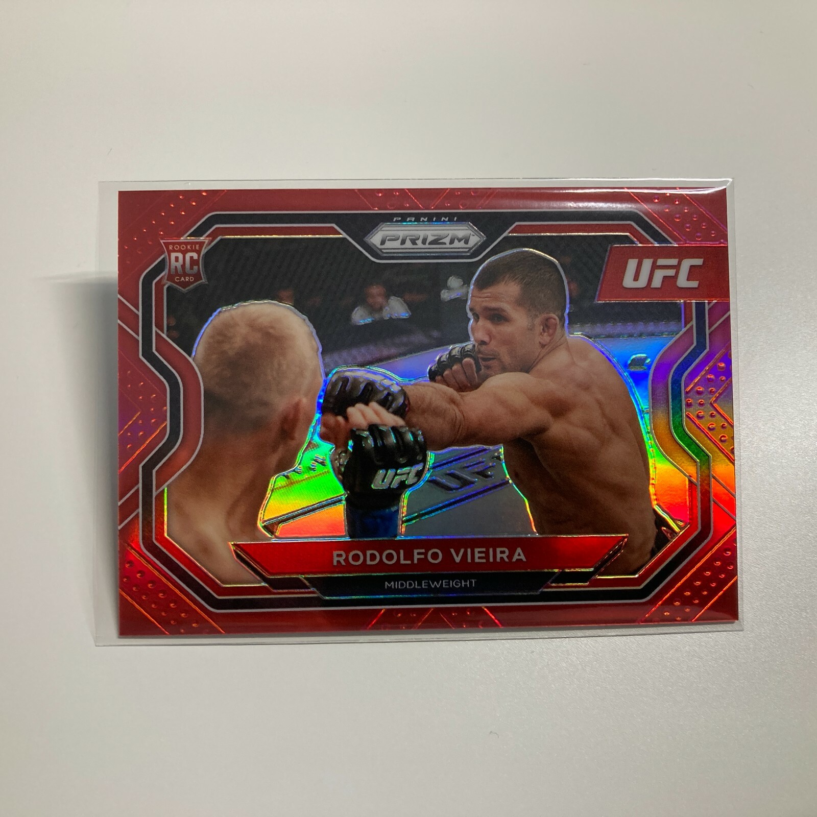Rodolfo Vieira 2021 Panini Prizm UFC Red Refractor RC Rookie Card 254/275 #107