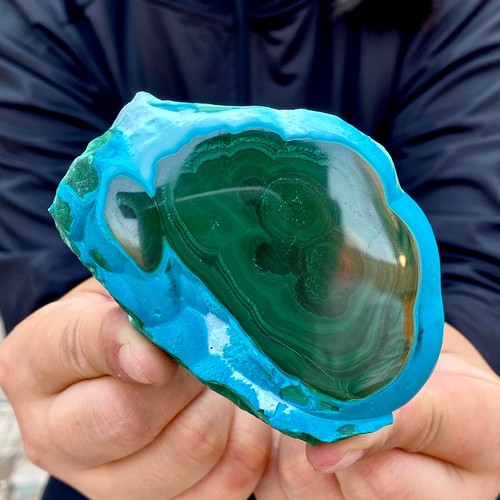 493G Natural Chrysocolla/Malachite Transparent Cluster Rough Mineral Sample - 第 3/17 張圖片