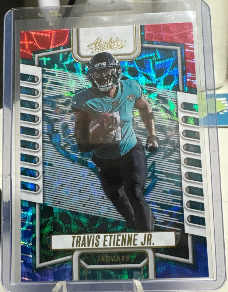 2023 Panini Absolute - Red And Blue Kaleidoscope!!  Travis Etienne Jax Jaguars!  - Image 3 of 3