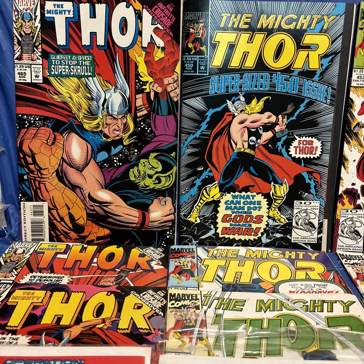 15 1980's-1990's MIGHTY THOR MARVEL COMICS; 442 444 446 449-454