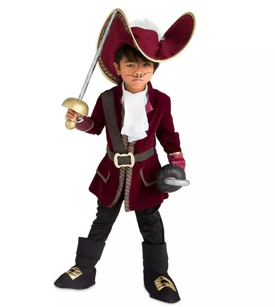 New Disney Store Boys Size 5 6 Peter Pan Captain Hook Pirate Costume