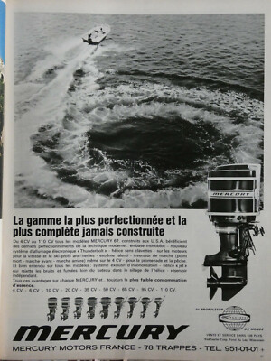 PUBLICITE ADVERTISING 105 1967 MERCURY moteurs de