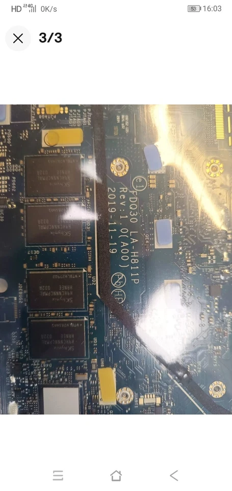 Motherboard for DELL XPS 9300/P117G [i7-1065G7, 16GO DDR5, No SSD] - Photo 3/3